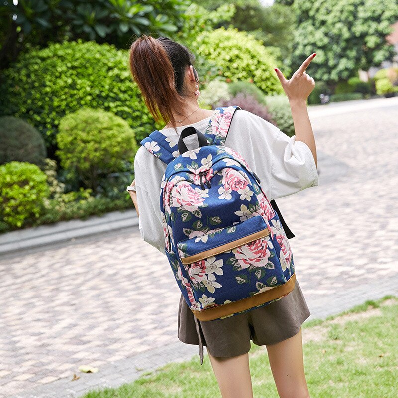 Toevallige Waterdichte Vrouwen Rugzak Bloem Afdrukken Meisjes College Laptop Bookbags Lady Reizen Bagpack Mochilas