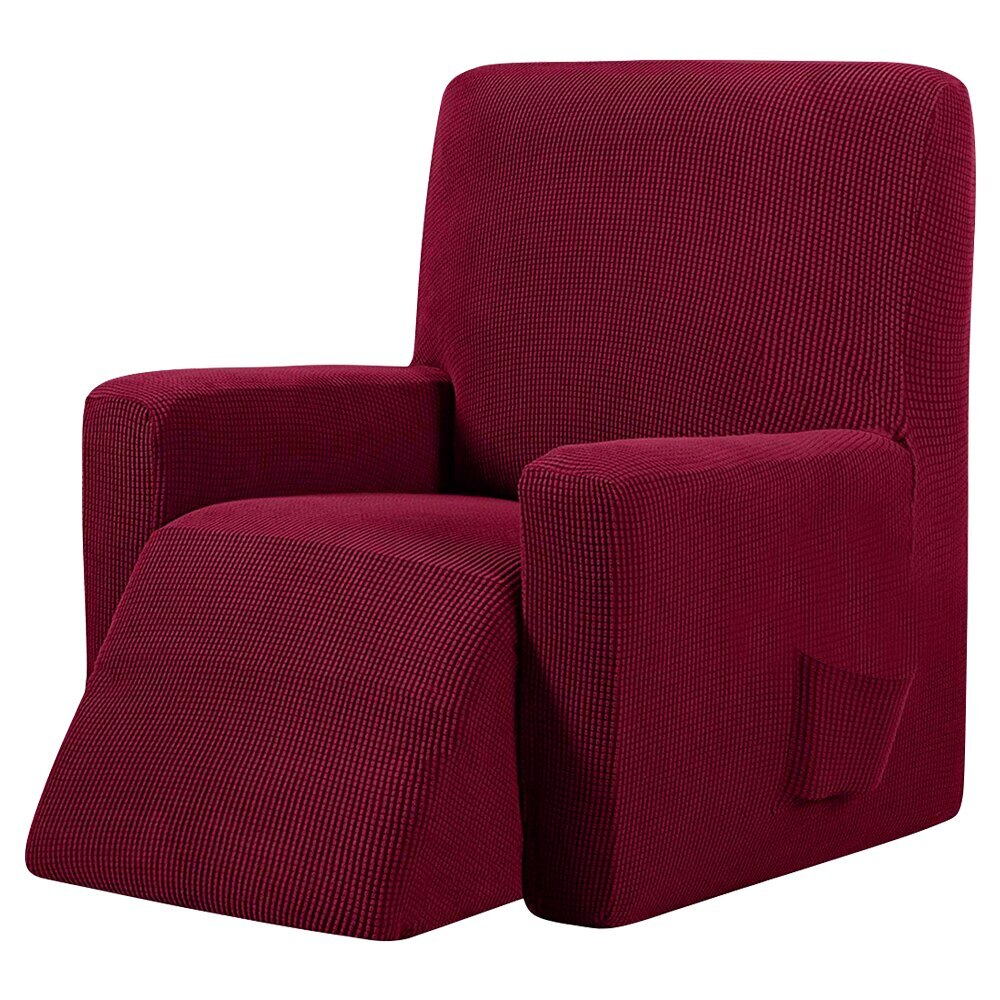 Elastische relaxfauteuil stretch bankhoes stretch decoratie bankhoes voor woonkamer bankhoes thuis wasbare elektrische fauteuilhoezen #9: Wijnrood