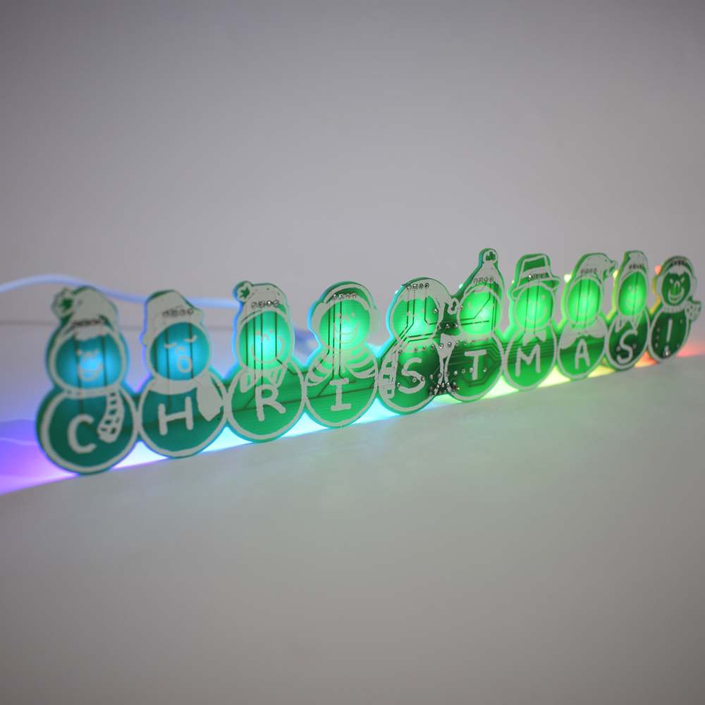 DIY Christmas 10 Snowmans Music Box LED 14 Christmas Songs Full Color Making Kit Birthday Friend Kid Girlfriend