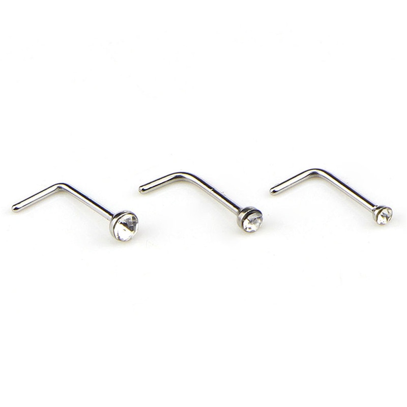 60 unids/set de Piercings de piedra de ópalo de titanio para nariz, nariz, aro nasal, Piercings, Septum, aro, aro, calibres, pendientes, Piercing para Septo