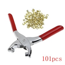 Eyelet Fabric Punch Pliers Leather Canvas Hole Puncher Tool 50 Brass Rings Kit Eyelet Pliers Rivet Punch Eyelet Buckle