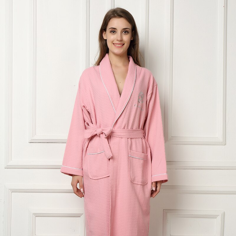Waffle Bathrobe Men's Robe 100% Cotton Pajamas Soft Comfortable Robe Sleepwear Summer Casual Charming Gown Loungewear Plus Size