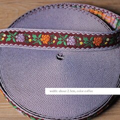 Blomster broderi etnisk jacquard bånd vævet tape blonder bånd 2.3cm beklædningsgenstand tilbehør dekoration boho sigøjner diy håndværk: Kaffe som foto