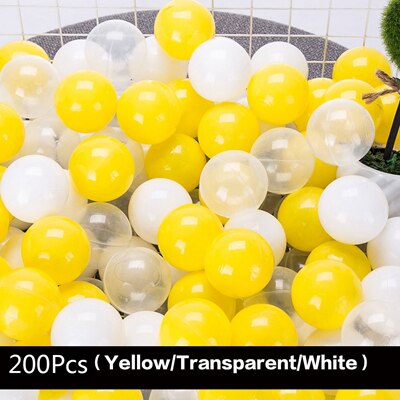 Bolas de plástico para piscina seca de 200 cm para niños y adultos, 5,5 unids/lote de bolas de plástico con forma de ola oceánica, en amarillo, rojo y rosa: WJ3254C