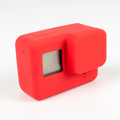 PATCHSKY Siliconen Case voor Gopro Hero 7 6 5 ) zwart Action Camera Body Case + Beschermende Lens Cap voor Go pro gopro5 gopro7: Red