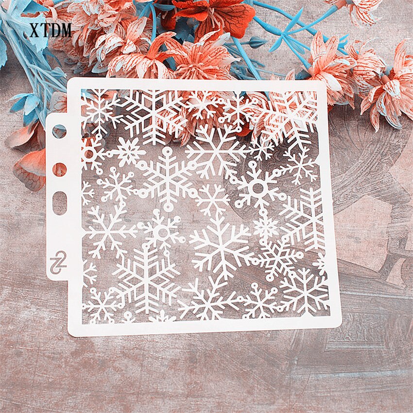 Sneeuwvlok Mold Shield Diy Cake Plakboek Stencils Hollow Versieringen Afdrukken Kant Heerser Valentijnsdag