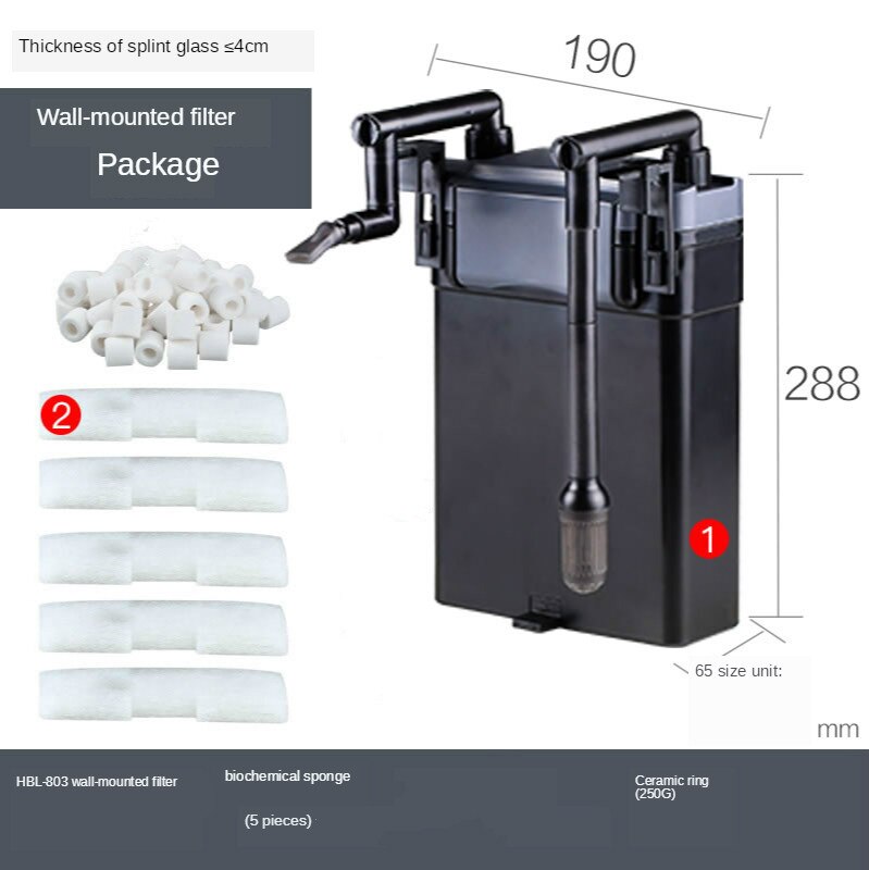 Eksternt filter hænge på bagsiden filter akvarum filter akvarium filter vægmonteret lille vandfaldsfilter elektrisk 220-240v: Hbl  - 803 p