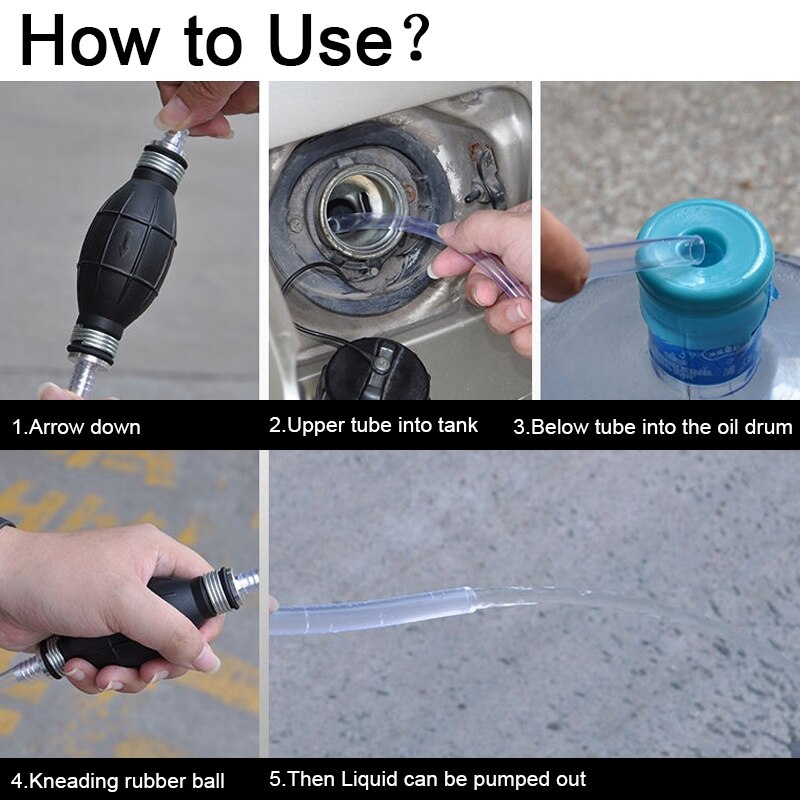 1 stk manuell drivstoffpumpe 8mm gummihånddrivstoffpumpe primer pære drivstoff brukt til biler skip båt marine diesel gass bensin motorolje
