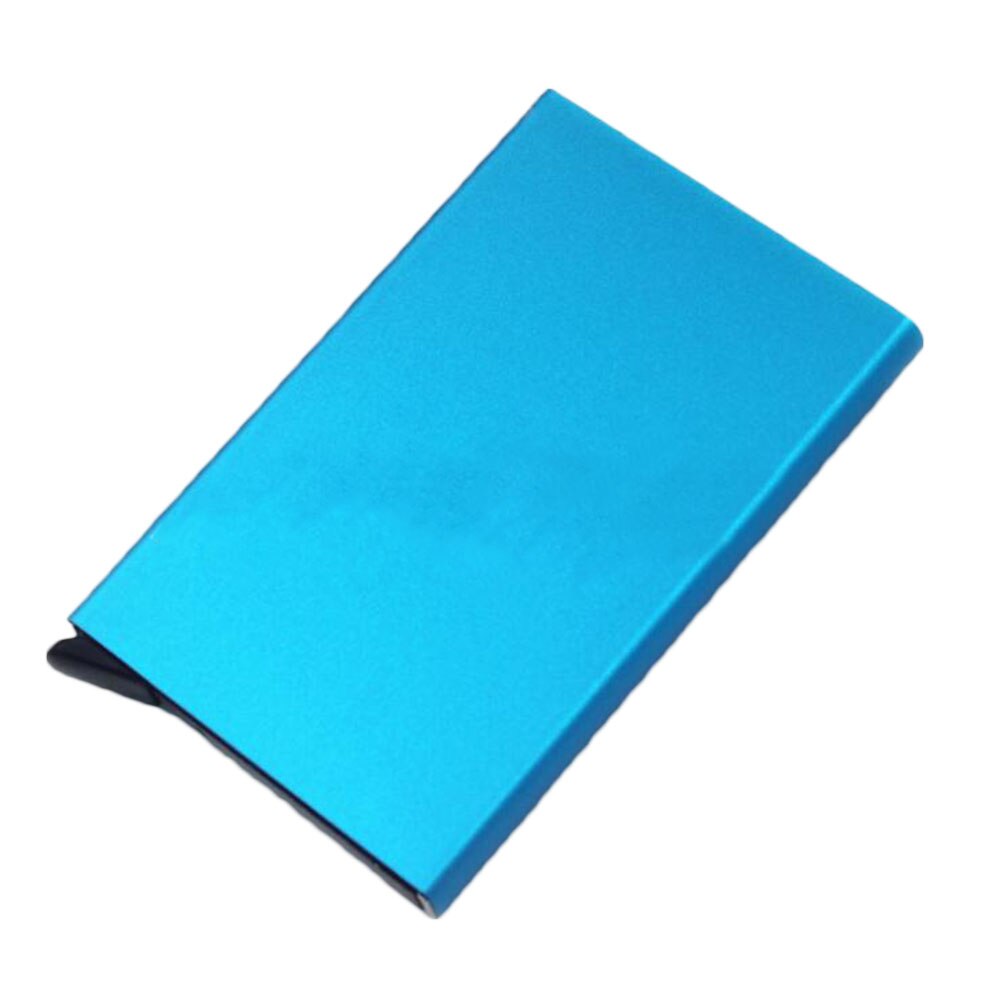 Men Metal Stainless Steel Card Holder Case Silver Aluminium Travel Wallet Rfid Business ID Credit Bank Card Case for Cards: Blue