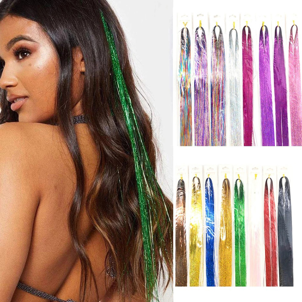 Wennalife Guirlande à cheveux à clipser pour filles - 6 clips - 61 cm - Extensions de cheveux colorées - Accessoires féériques pour enfants - Vert