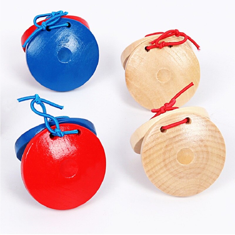 Juguetes para niños castañuelas de madera percusión instrumento Musical educación desarrollo intelectual del niño capacidad de escucha