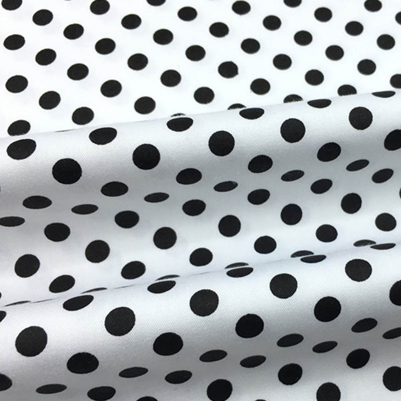 100% cotton twill textile black gray stars black white polka dot 0.8cm fabrics for DIY bedding handwork quilting patchwork craft