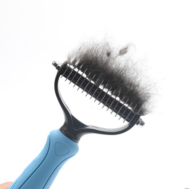 Pet Safe Dematting Comb Cat Dog Hair Removal Grooming Shedding Tools Fur Trimming Deshedding Brush Double Sided Long Curly