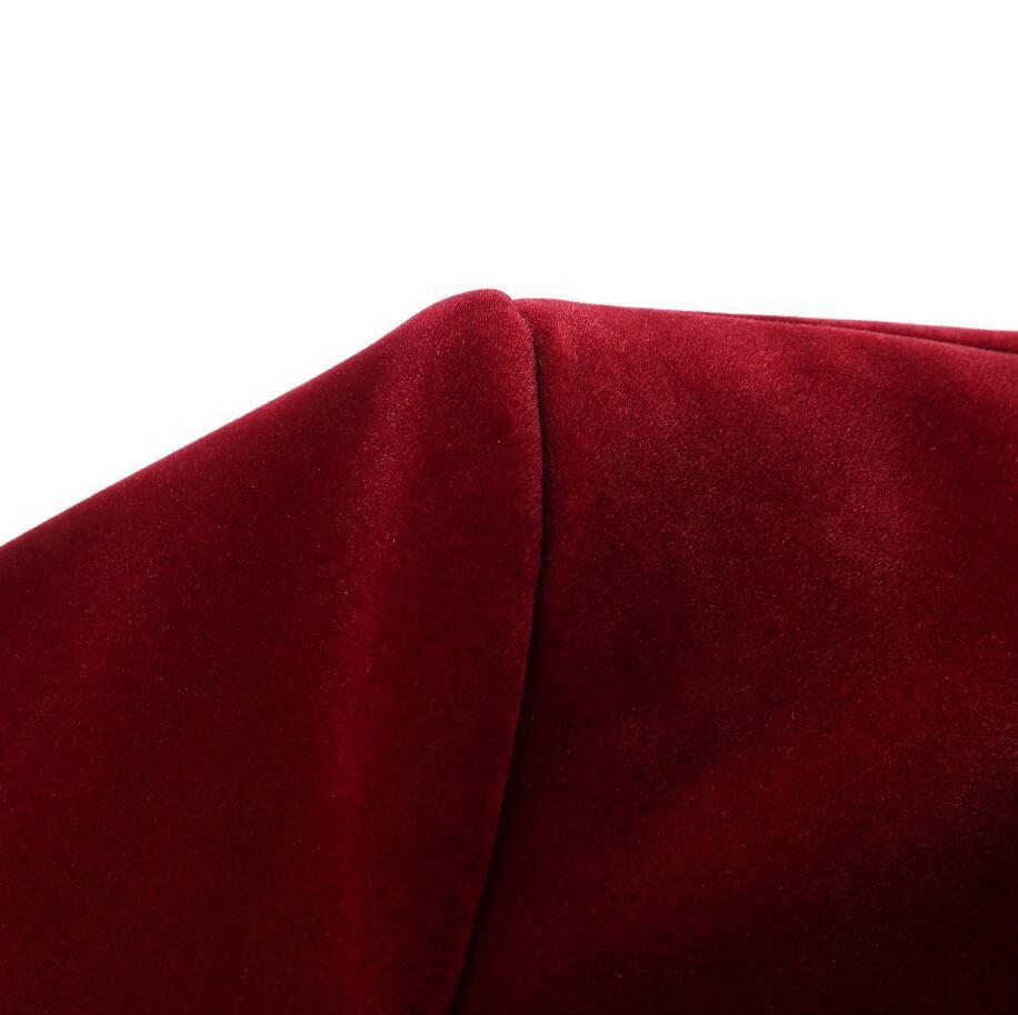 Pyjtrl miesten syksy talvi sametti viininpunainen vapaa-ajan puku takki hääsulhanen laulaja slim fit bleiseri hombre masculino