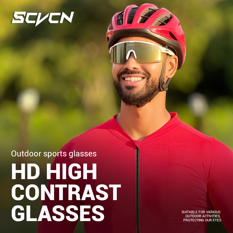 Scvcn sykkelbriller menn kvinner  uv400 solbriller mountainbike sykling ridebriller utendørs sport kjøringe løping fotturer solbriller