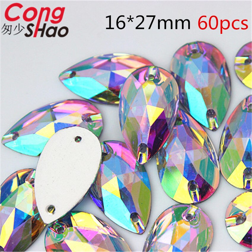 Cong Shao mischen 10 Größe bilden Kristalle AB Strass trimmen Flache Zurück näHenne 2 See Steine Harz Perlen Für DIY hochzeit Kleid YB668