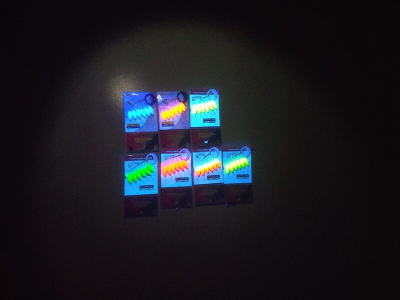 Sedal fluorescente de siete estrellas para pesca, Conector de granos espaciales, Mini flotador ovalado, aparejo para pesca nocturna, accesorio J272, 5 paquetes por lote
