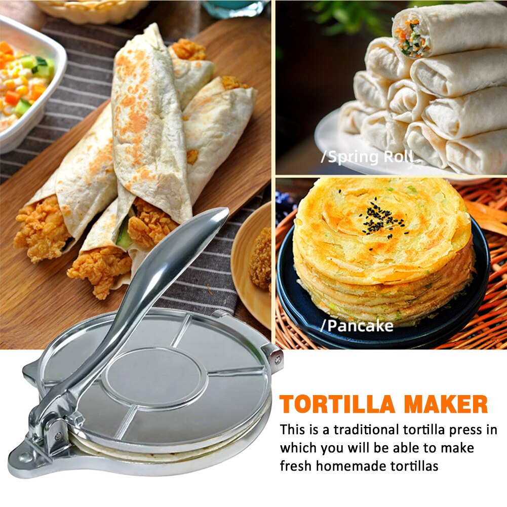 Prensa Manual de aleación de aluminio para masa, Tortilla antiadherente multifuncional para bricolaje, cocina casera del fabricante, herramienta fácil de limpiar para hornear, restaurante