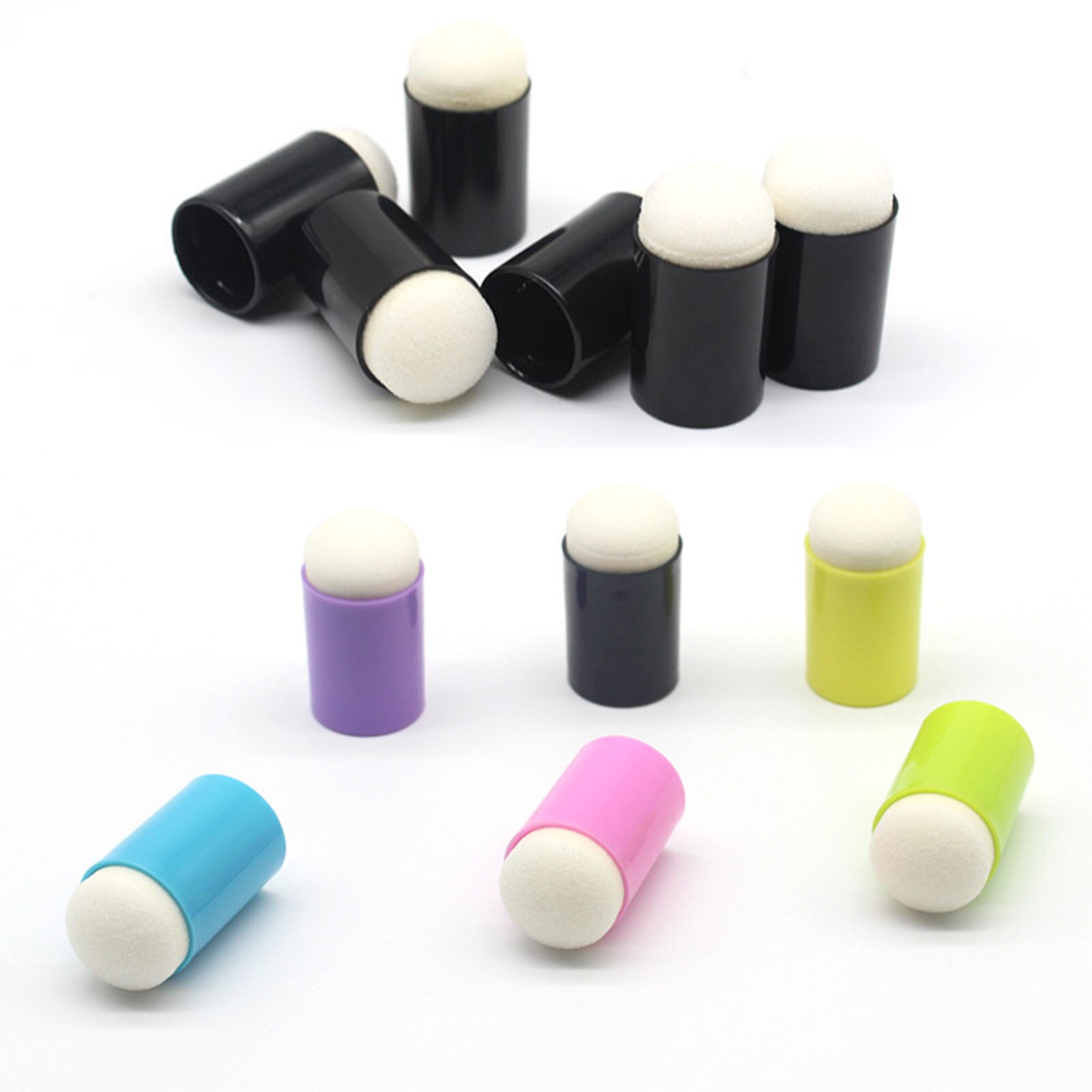 DIY Smear Sponge Daubers DIY Finger Paint Graffiti Drawing Tools Storage Box 40PCS/Box Finger Cots Set Smear Tool Drawing Tools