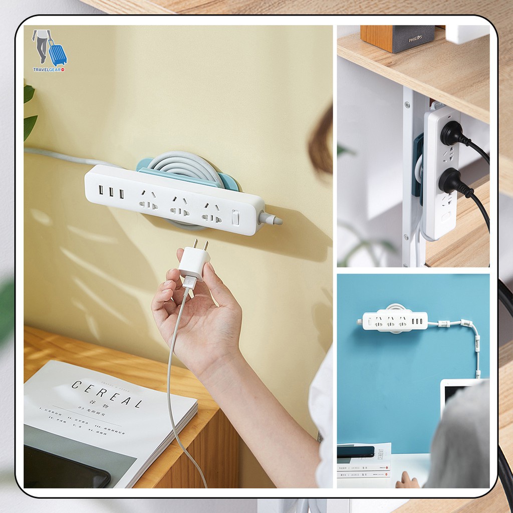 1Pc Zelfklevende Power Strip Houder Met Kabel Organizer, Wall Mount Patch Panel Socket Holder Thuis Organizer