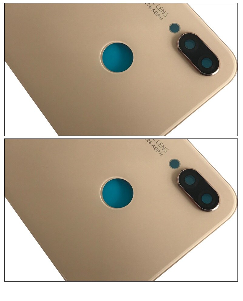 Bateria de volta capa para huawei p20 lite porta caso para huawei p20 lite habitação substituição + voltar câmera lente vidro caso ANE-LX1 3: Gold With Lens