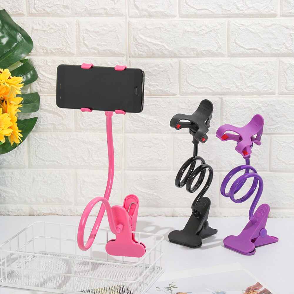 Flexible 360 Clip Mobile Cell Phone Holder Lazy Bed Desk Portable Adjustable Bracket Mount Stands Universal