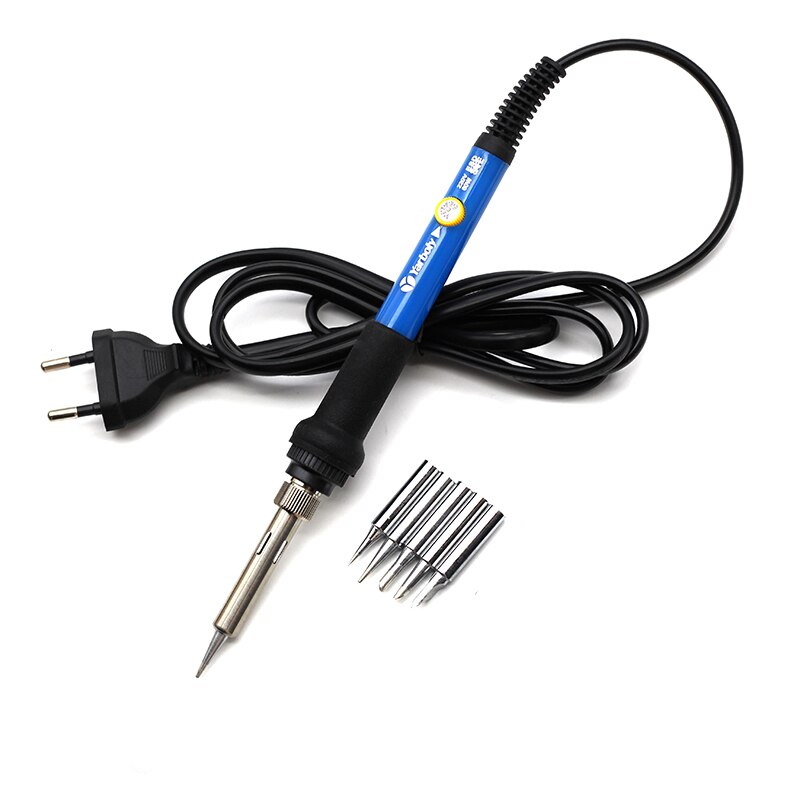 Soldering Iron Kit Adjustable Temperature 220V 60W Solder Welding Tools Soldering Tips Desoldering Pump Plastic Box