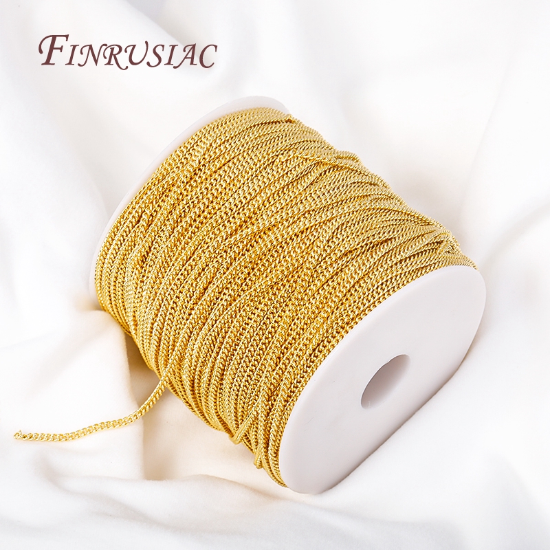 Metallkjeder i bulk , 18k gullbelagte 2.7mm -leddskjeder til diy-halskjede, håndlagde smykkefremstillingsfunn, tilbehør