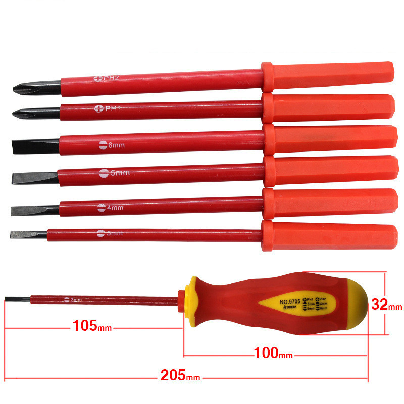 Insulated Screwdriver Set 7 Piece 1000V high voltage insulated Electrician Hand Tool Opening Repair Precision Tool Set