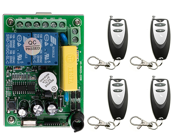 AC 220 V 2CH 2CH Radio Controller RF Wireless Relay Remote Control Switch 315 MHZ 433 MHZ Transmitter+ Receiver: White / 433MHZ