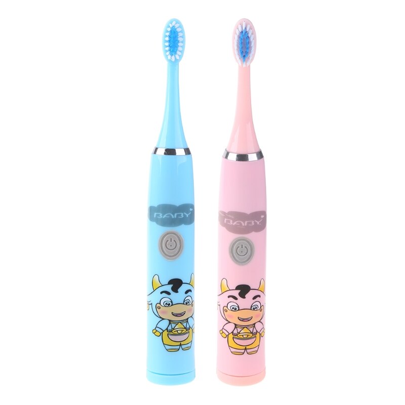 Cute Cattle Children Automatic Toothbrush Ultrasonic Toothbrush Electric Toothbrush for Kids, Waterproof