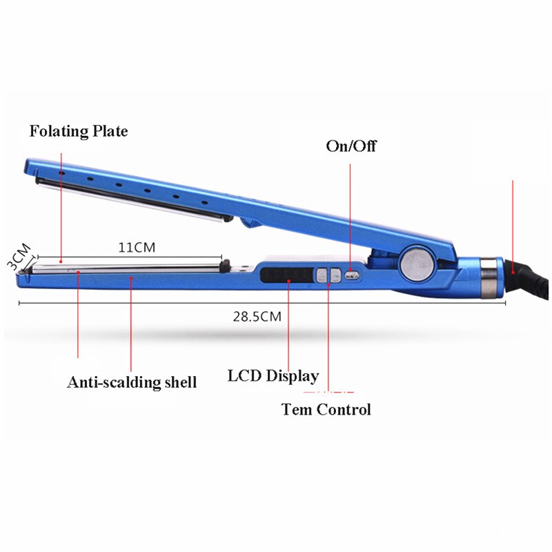 Electric 450 F Hair Straightening Flat Iron Nano Titanium Plate temperature Fast hair straightener Curler Salon Hair Styler Tool