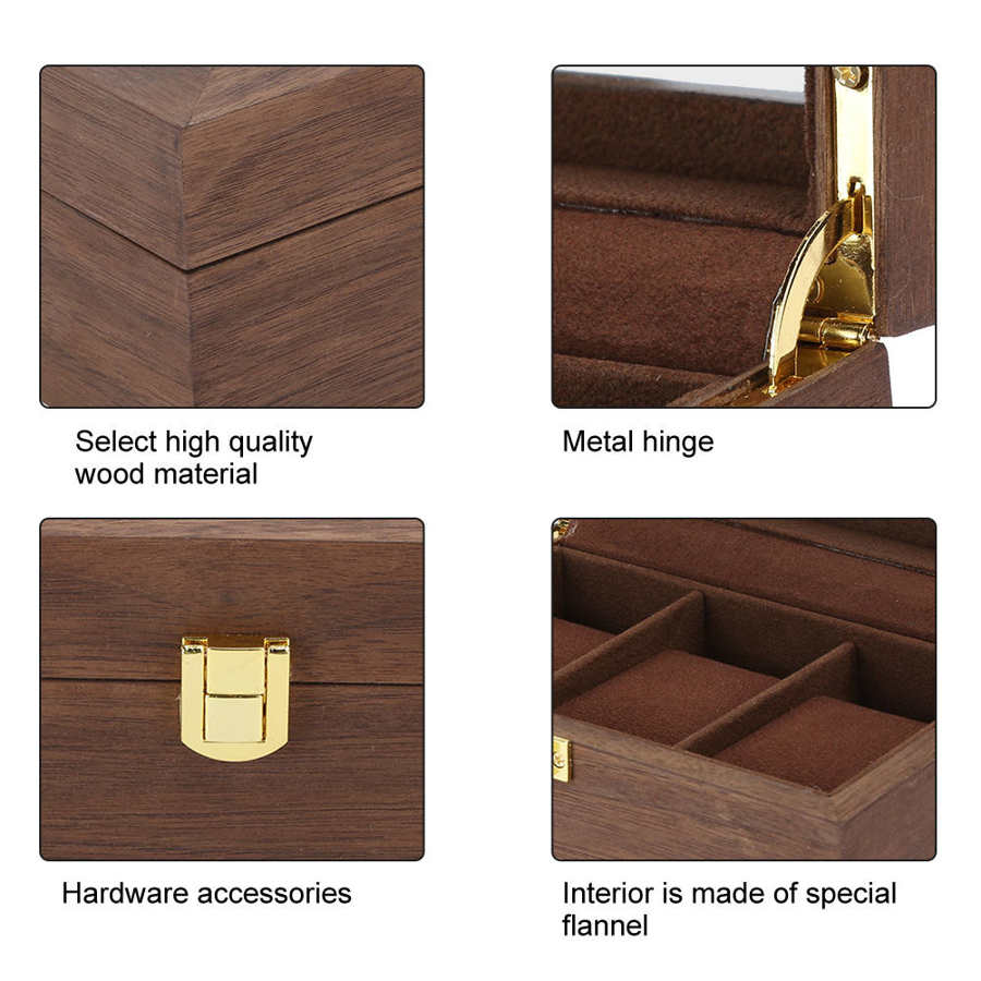 3 Grids/Slots Holz Uhr Display Box Uhr Schmuck Lagerung Fall Organizer Transparent Abdeckung Uhrmacher Zubehör