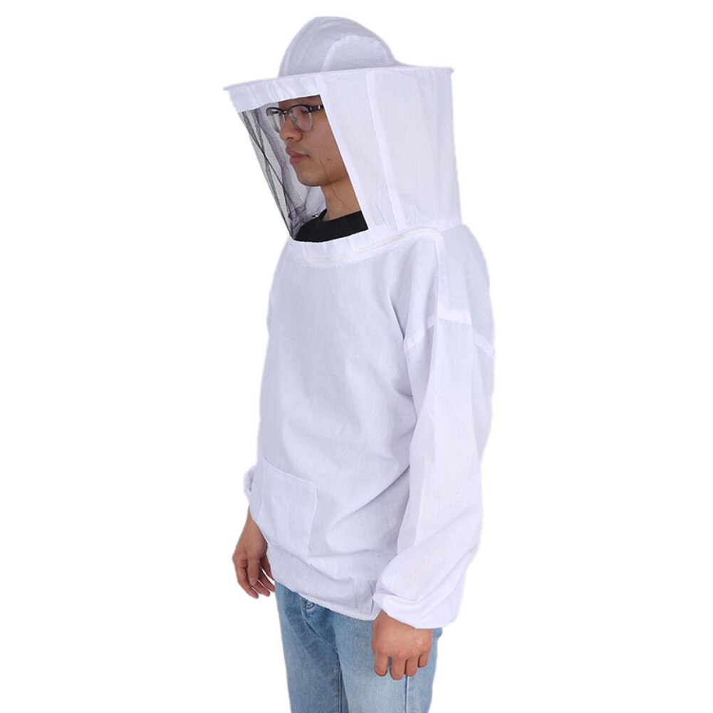 Unisex Breathable Transparent Hooded Beekeeping Suit Insect Feed Mesh Face Shield Protective Coat for Beekeepers