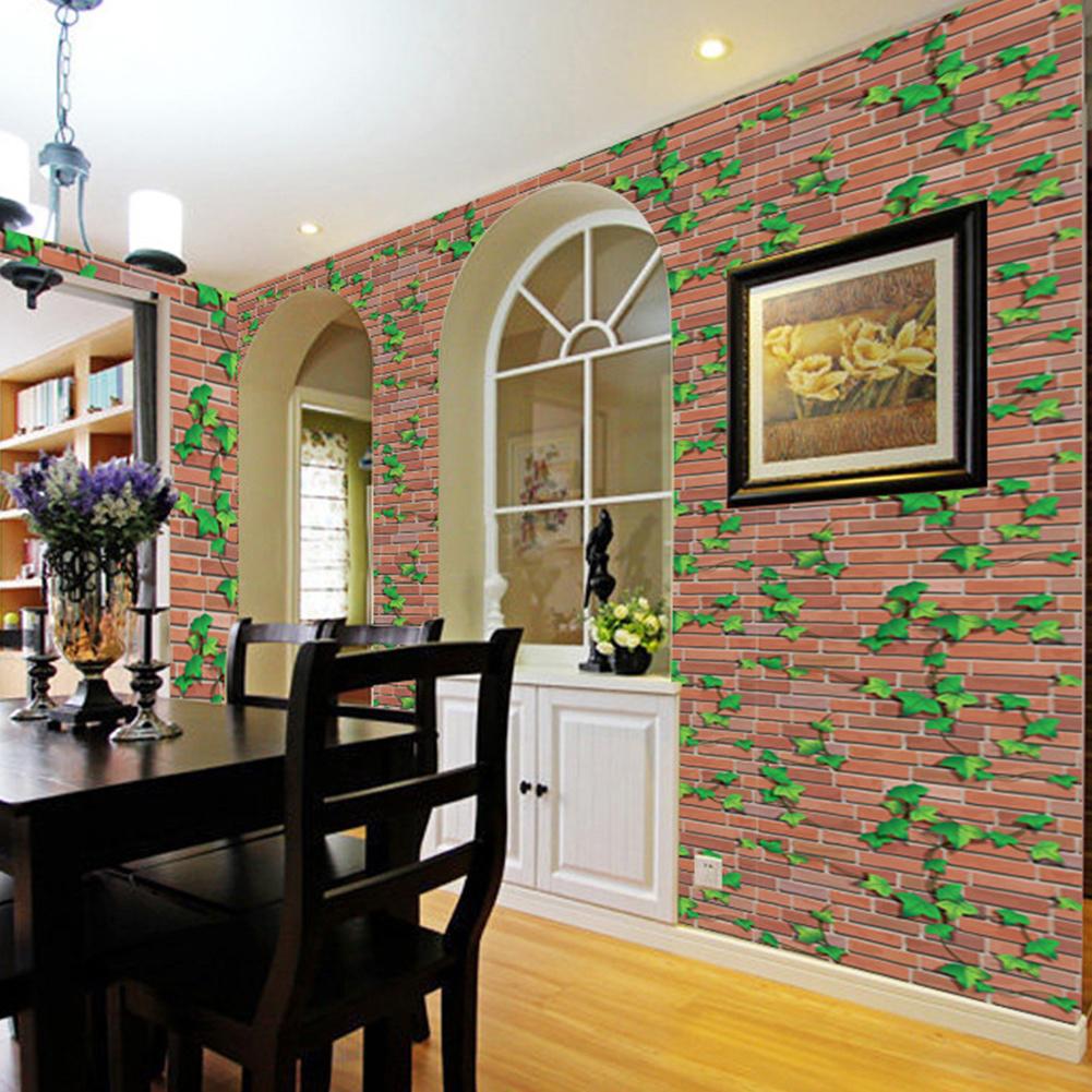 Brick Effect Self-adhesive Wall Sticker Decal Kitchen Bathroom Decor Retro Loft Wall Paper Home Decor Accessories