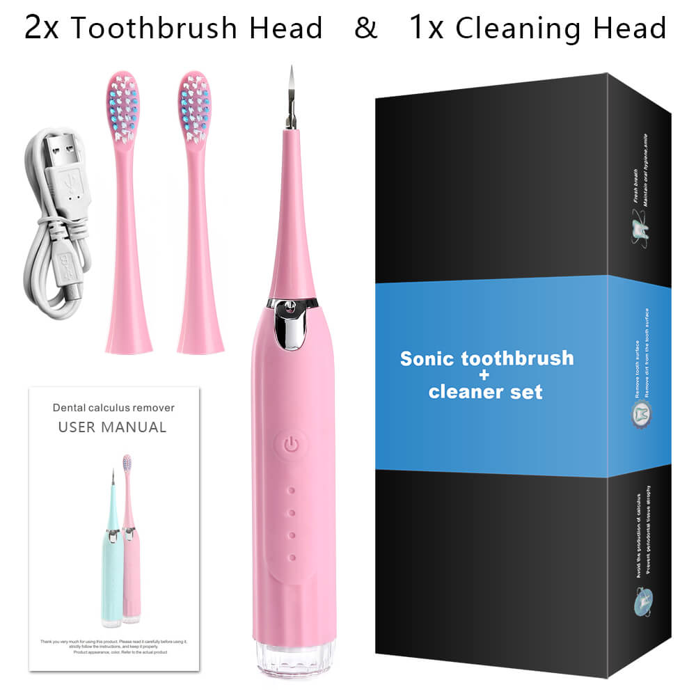 Sonic Elektrische Zahnbürste Rauch Zahnstein Reiniger Mundhygiene Tragbare Dental Scaler Zähne Bleaching Entfernung Flecken Zahnarzt Kopf: Pink 2-1
