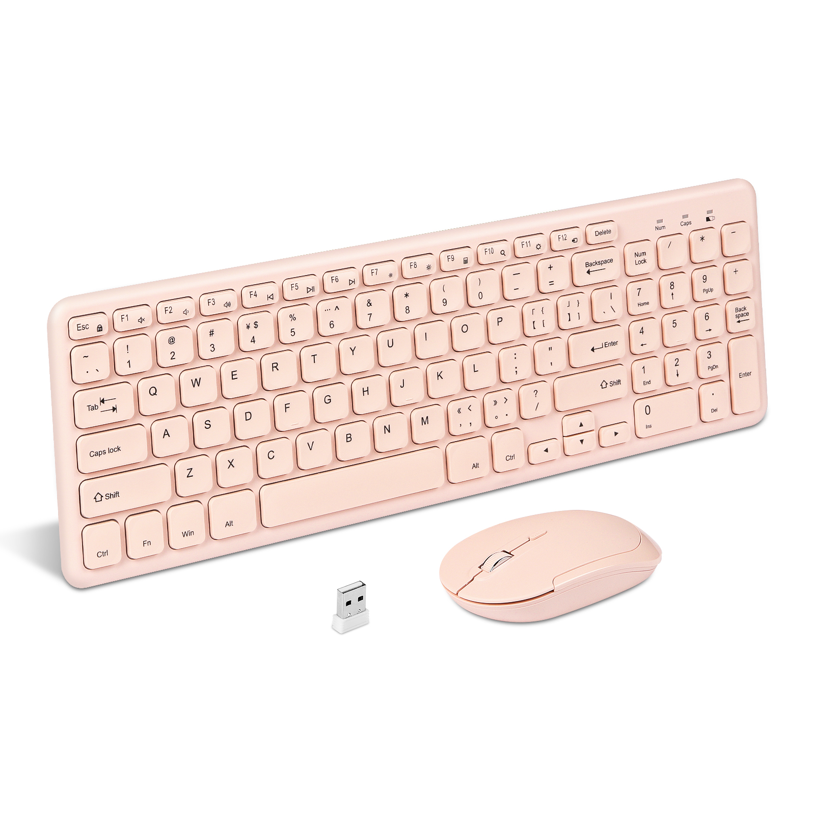 Drahtlose Tastatur und Maus Combo Gamer Stille Tastaturen Maus Set Ultra Dünne Büro PC Ergonomische Gaming Rosa Tastatur
