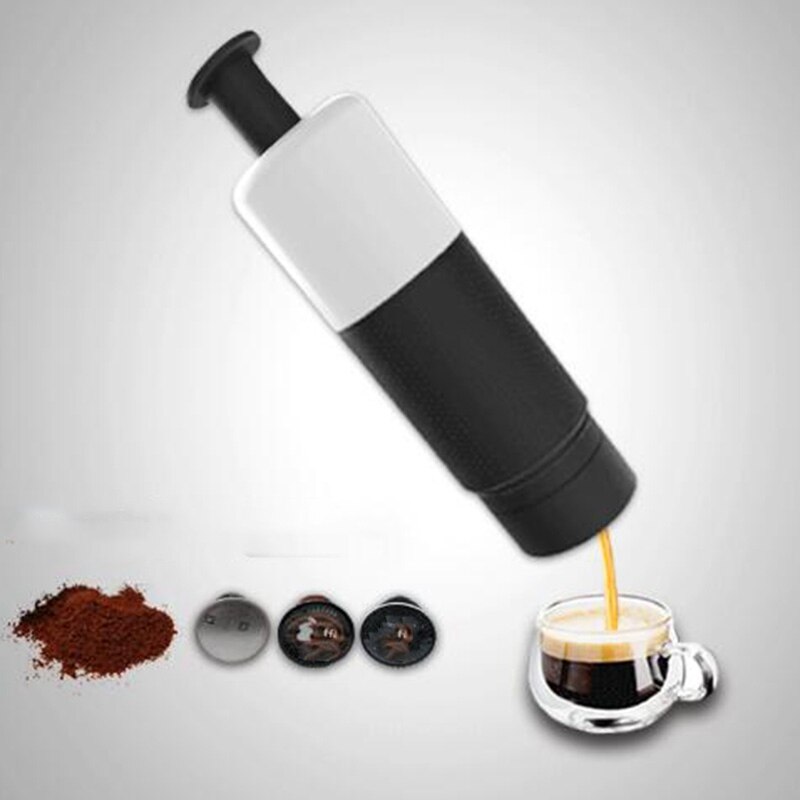 Mini håndtryk bærbare kapsler kaffemaskine madlavningskop manuel 21 bar italiensk espressomaskine ekstraktionskande