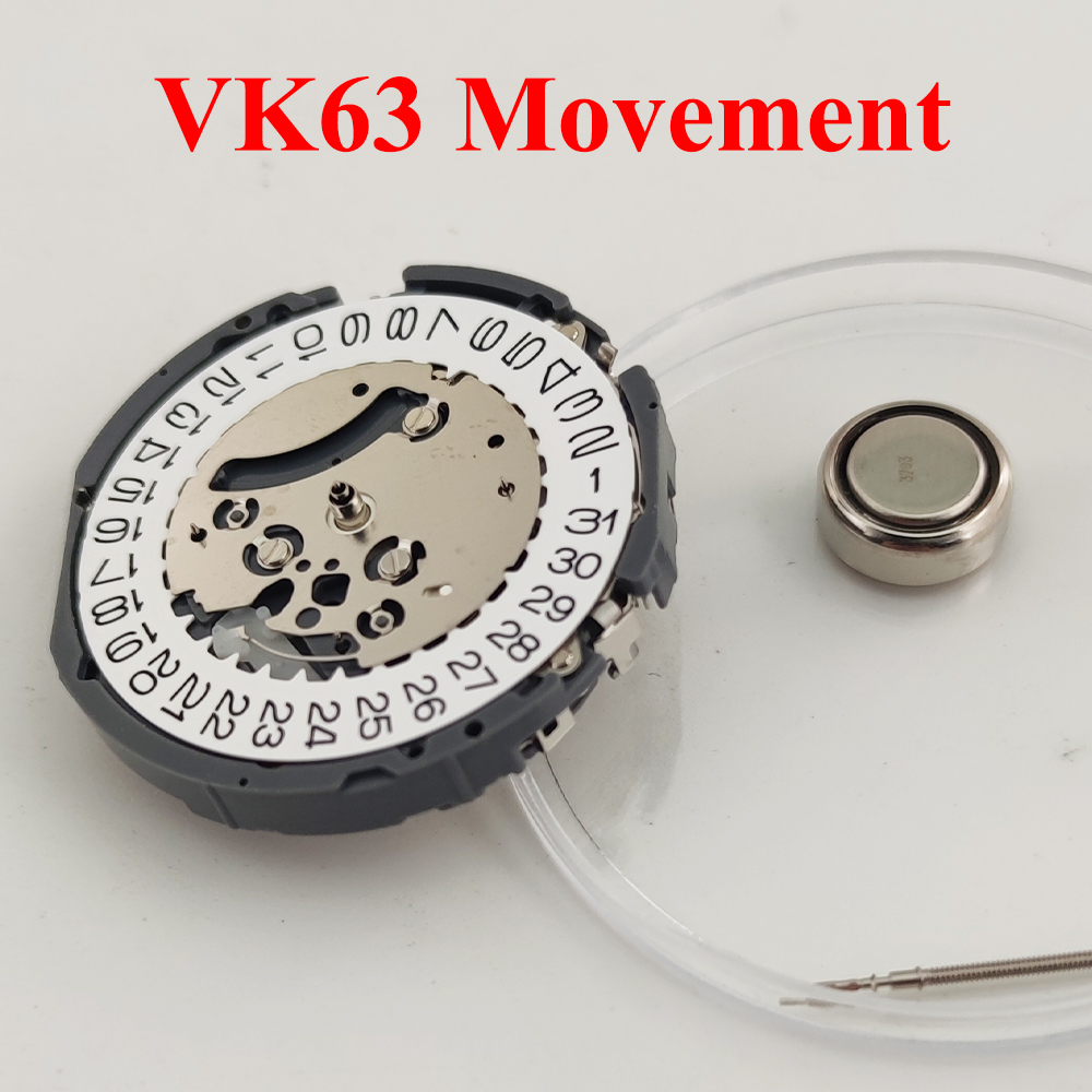 VK63 montre à Quartz mouvement Date 3 heures chronographe pour mouvement VK63 montres outil de réparation