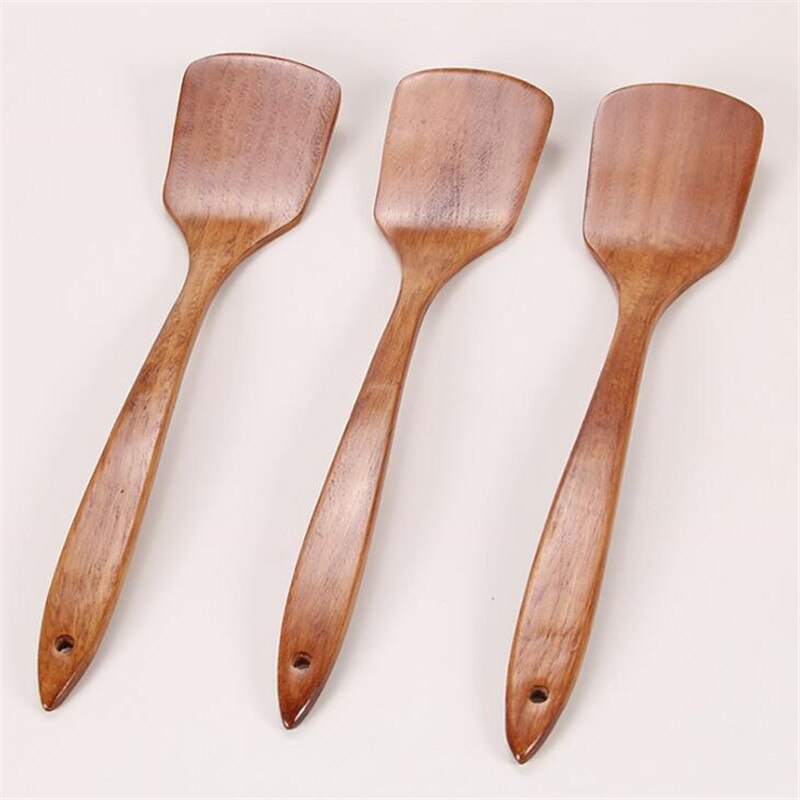 Natural Healthy Wood Long Handle Wok Spatula Nonstick Restaurant Hotel Kitchen Cooking Wood Shovel Tools