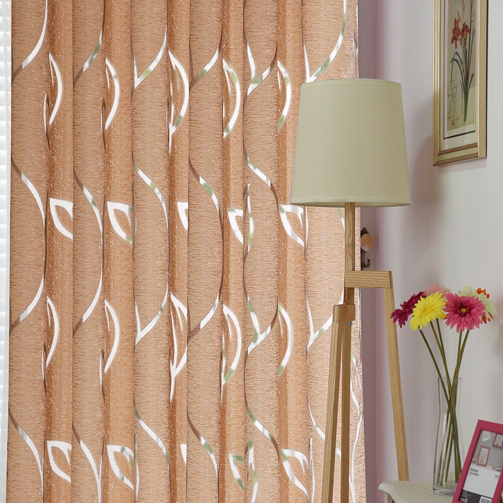 1 PCS Vines Leaves Tulle Door Window Curtain Drape Panel Sheer Scarf Valances Living room curtains with curtains in the kitchen: B