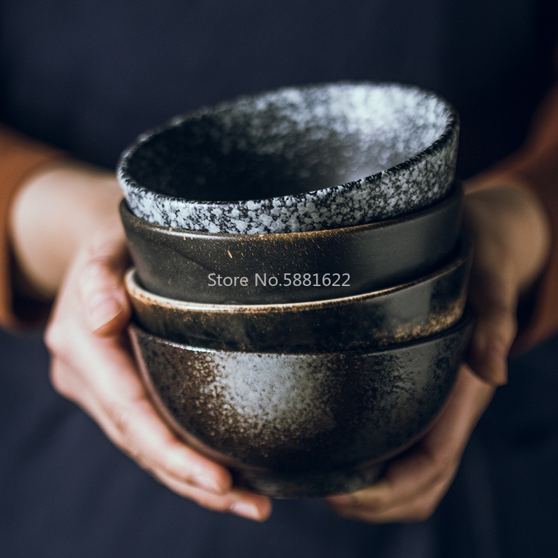 Cuenco de cerámica japonés para el hogar, Bol para arroz, Sushi, ensalada, desayuno, vajilla de cocina para Hotel