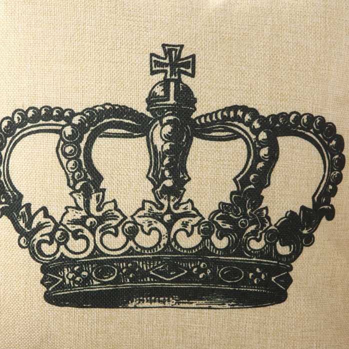 Funda de almohada decorativa para el hogar, cojín de asiento bonito, corona para mantener la calma y llevar, para sofá