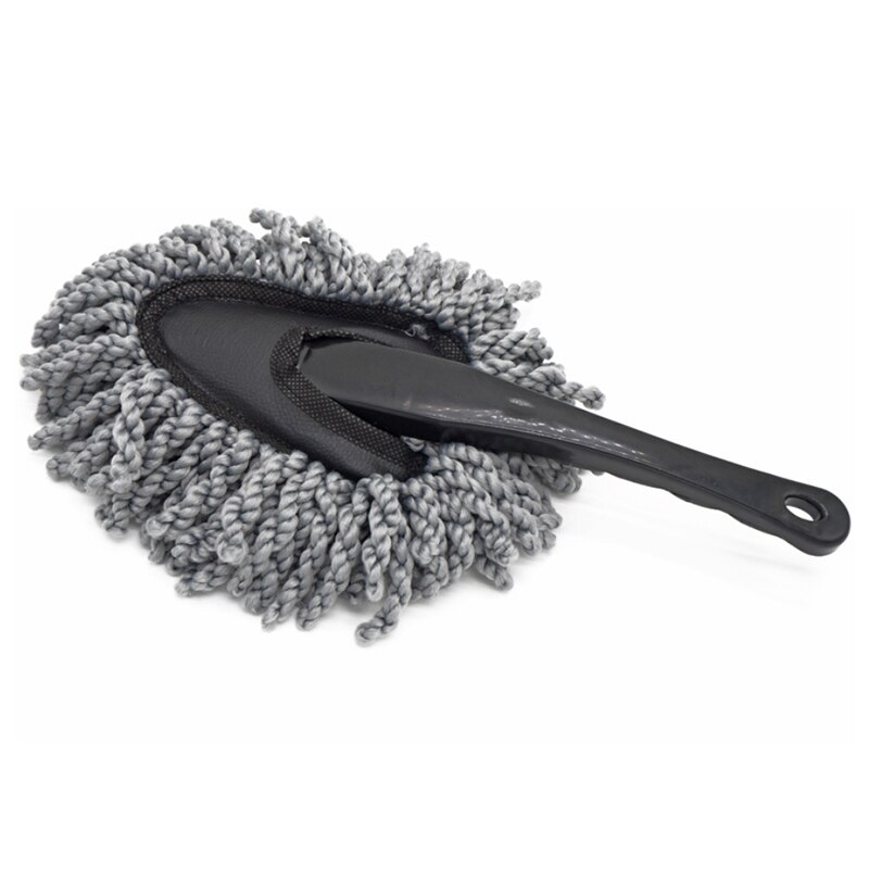 Mjuk mopp dammverktyg vax bildammtorkare biltvättborste renare för bil auto instrumentpanel mikrofiber tvätt rengöringsborste: Grå