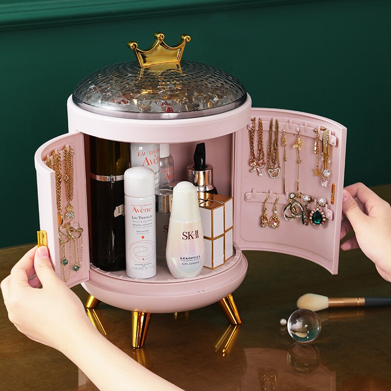 Luxus Dreh Schmuck Lagerung Kasten Haushalt Ohrringe Halskette Anzeige Stand Hohe Kapazität retro Bildschirm Schmuck Organizer fallen