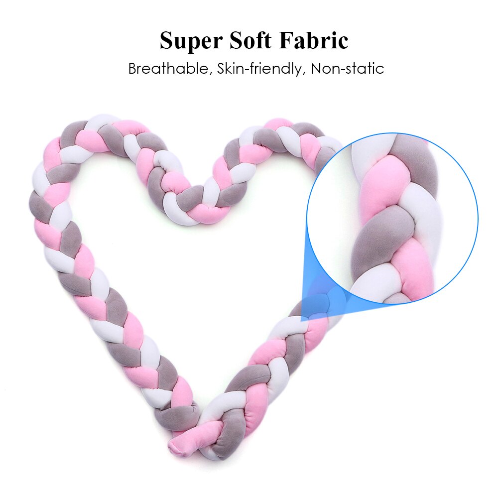 Baby Bed Bumper 3 Strands Knotted Braided Bumper crib bumper Soft Cotton Knot Pillow Pad Crib Protector baby decoration room