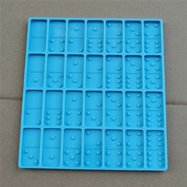 Shiny Dominoes Cabochons Silicone Epoxy Resin Mould Chocolate Fondant Mold Cake Diy Soap Decorating Tools Baking Accessories: blue