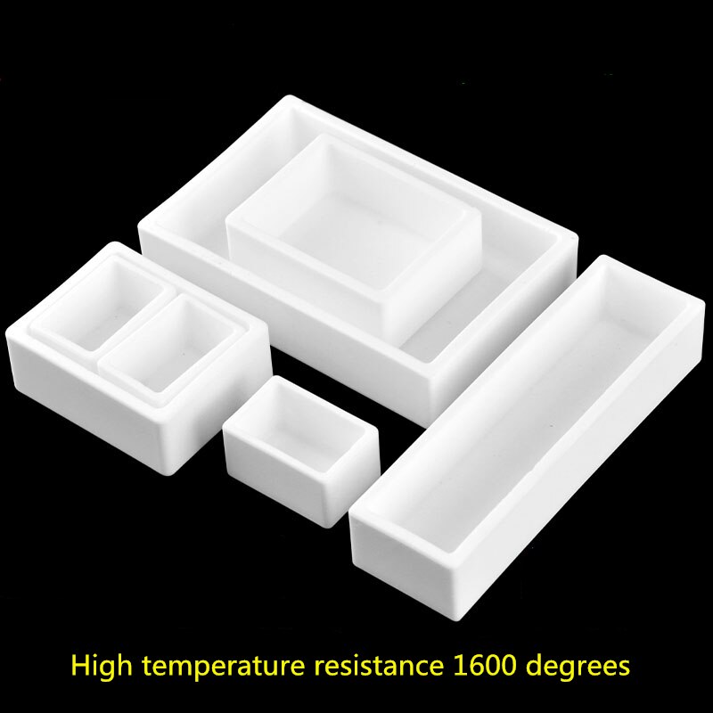 99%Al2O3 High Purity Square Alumina Ceramic Boat Corundum Crucible/ Sintered Crucible High temperature resistance 1600℃