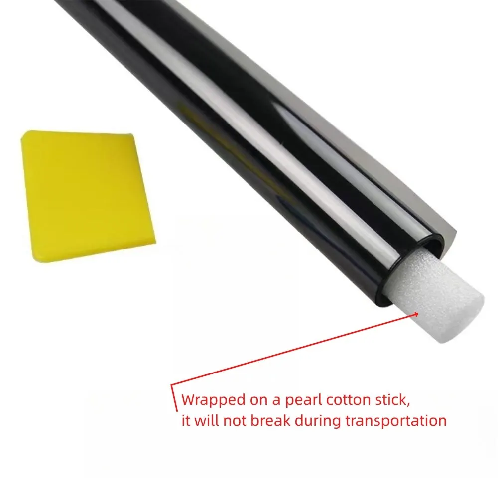 Láminas negras para ventana de coche VLT de 3M x 50CM, película tintada para ventana de casa, Protector Solar UV, películas adhesivas, caja de palo de algodón perlado PAC