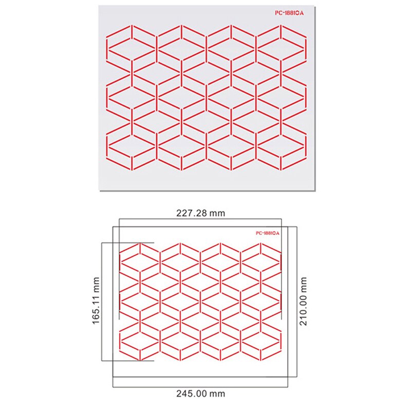Geometric rhombus Pattern Cake Stencil Lace Cake Boder Template DIY Drawing Mold